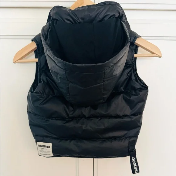 Nununu Kids The Biker Down Puffer Vest with Zipper Accents in Black
